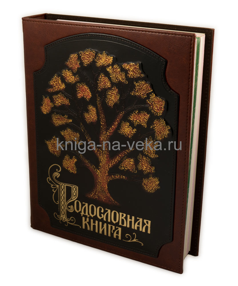 Родословная книга «Древо» (экокожа) с кожаной накладкой